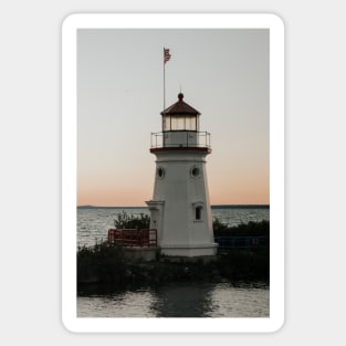 Cheboygan Crib Light at Sunset Sticker